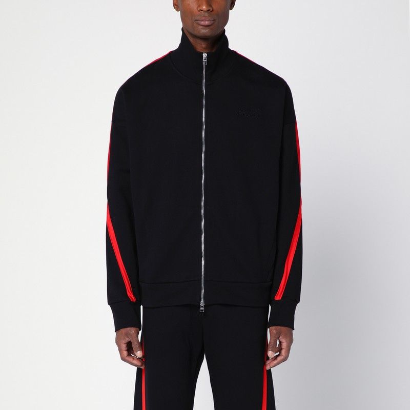 ALEXANDER MCQUEEN Modern Urban Zip Sweatshirt in Black with Red Accent