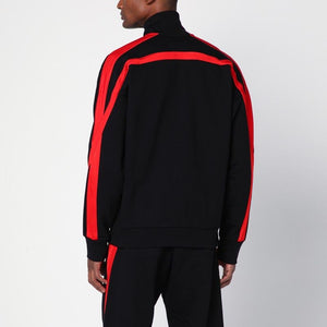 ALEXANDER MCQUEEN Modern Urban Zip Sweatshirt in Black with Red Accent