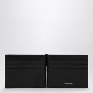 BALENCIAGA Elegant BB Black Leather Bi-Fold Wallet