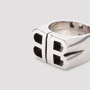 BALENCIAGA Unisex Silver Signet Ring