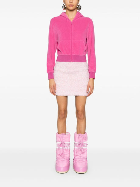 BALENCIAGA Mid-Rise Pink Tweed Skirt