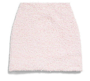 BALENCIAGA Mid-Rise Pink Tweed Skirt