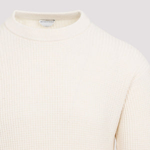 BOTTEGA VENETA Ivory Cotton-Hemp Blend Sweater for Men