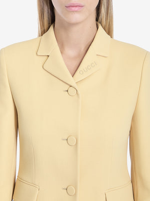 GUCCI Wool Creased Pleated Jacket - Regular Fit