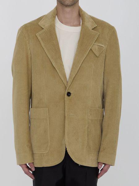 BOTTEGA VENETA Elegant Beige Corduroy Jacket