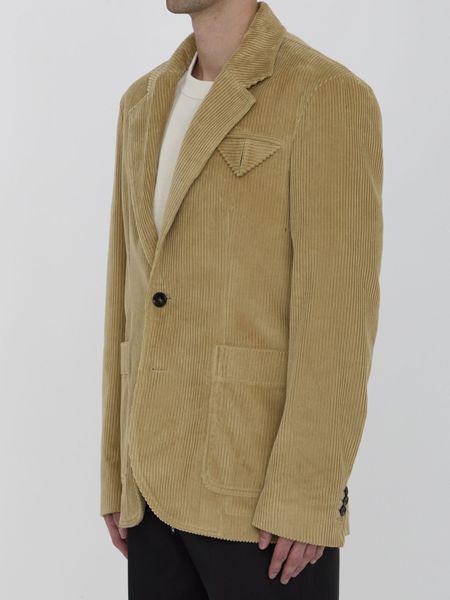 BOTTEGA VENETA Elegant Beige Corduroy Jacket