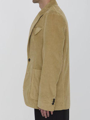 BOTTEGA VENETA Elegant Beige Corduroy Jacket