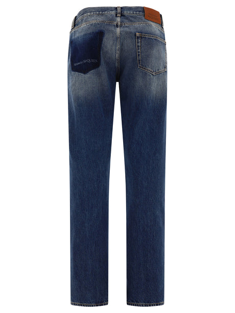 ALEXANDER MCQUEEN Stylish 24FW Denim Straight Pants for Men in Blue