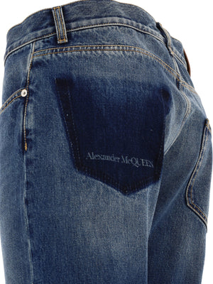 ALEXANDER MCQUEEN Stylish 24FW Denim Straight Pants for Men in Blue