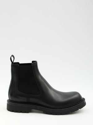 GUCCI Men's Chelsea Boots with Elegant Web Detail