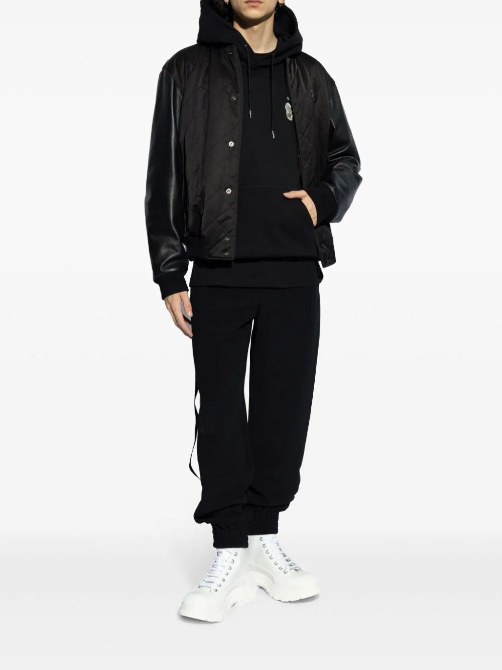 ALEXANDER MCQUEEN Men's Black Embroidered Sweatshirt for FW24