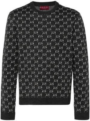 GUCCI Signature Interlocking G Pattern Wool Jumper - Men's Crew Neck