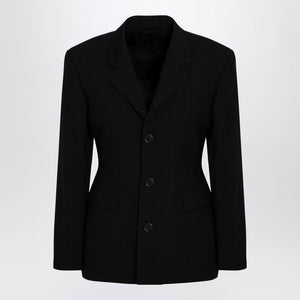 BALENCIAGA Elegant Black Wool Single-Breasted Jacket