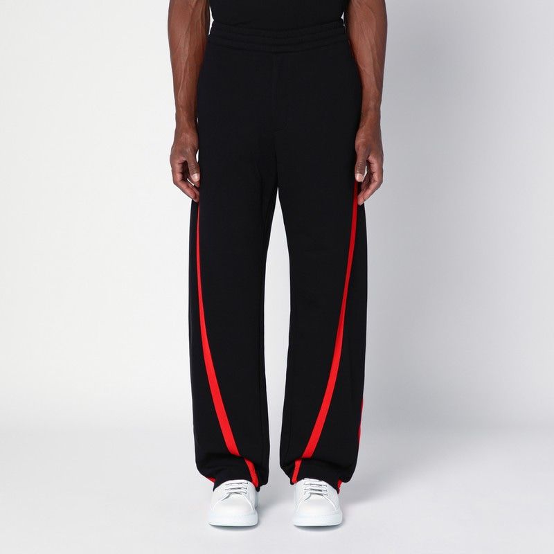 ALEXANDER MCQUEEN Urban Edge Red-Striped Black Sports Trousers