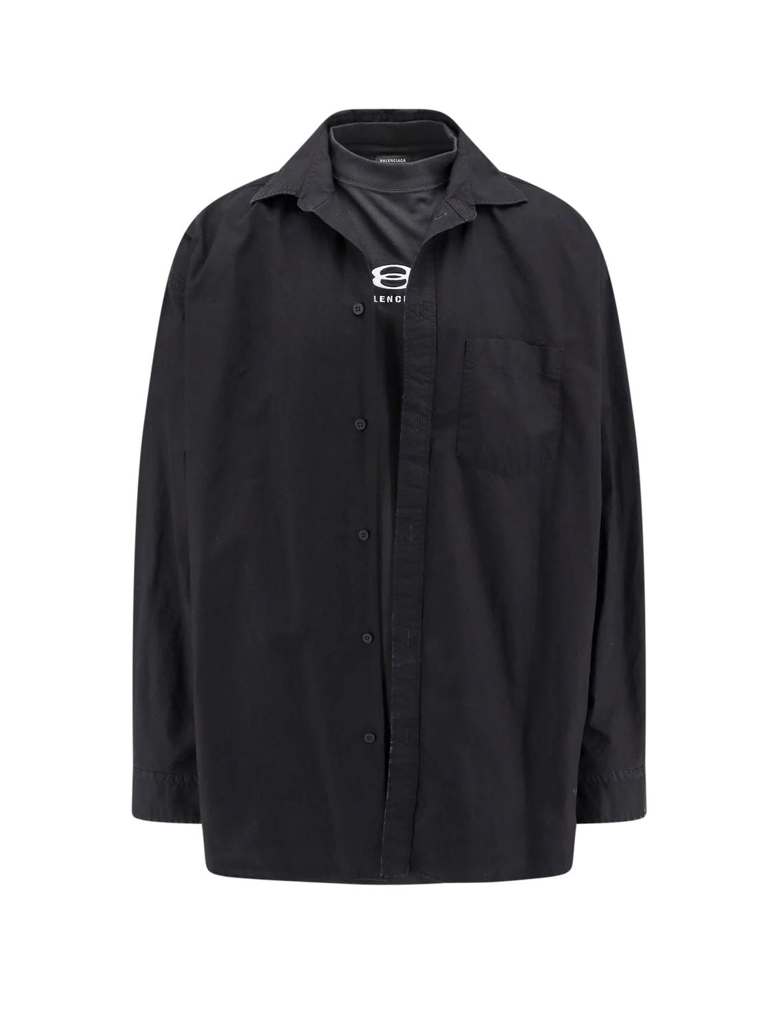 BALENCIAGA Elegant Long Sleeve Layered Shirt for Men