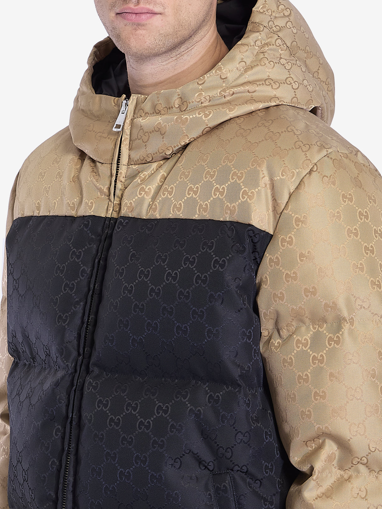 GUCCI Hooded GG Fabric Down Jacket