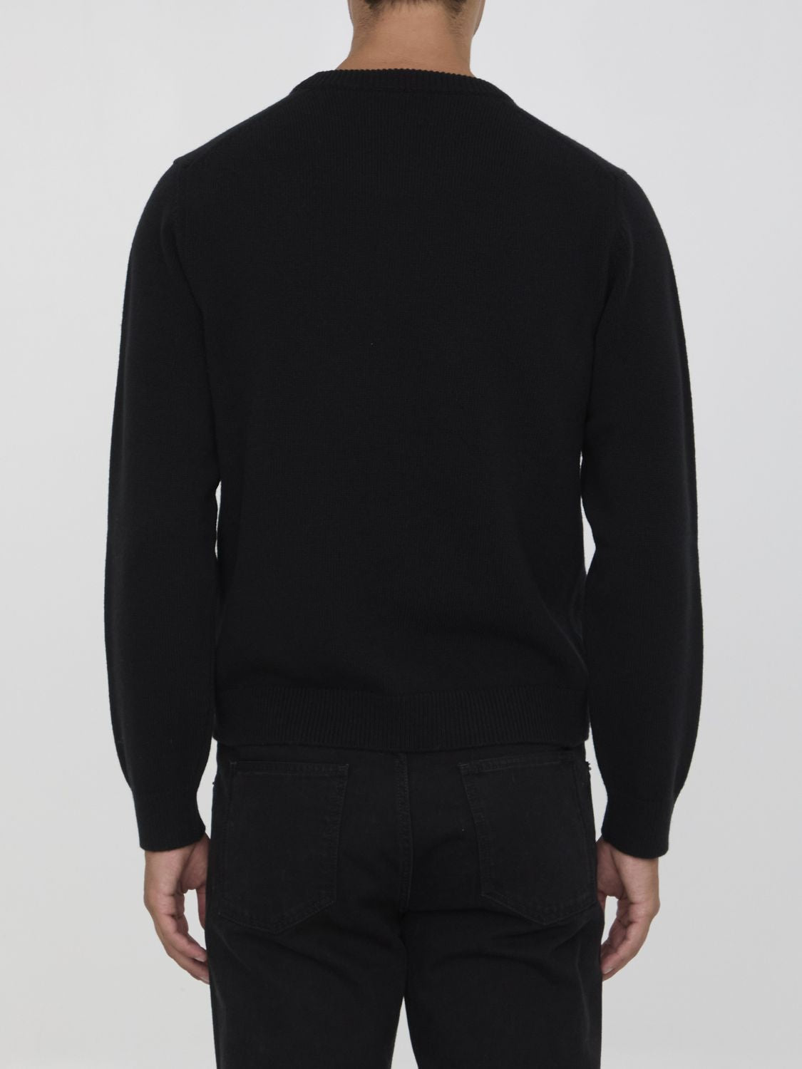 GUCCI Men's Crewneck Sweater with Logo Intarsia