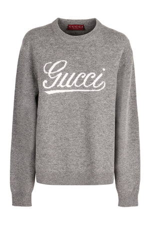 GUCCI Wool Pullover with Front Logo Intarsia - Fall/Winter 2024