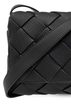 BOTTEGA VENETA Diago Mini Crossbody in Black Grained Leather - 6.5x8.9x2.2 inches