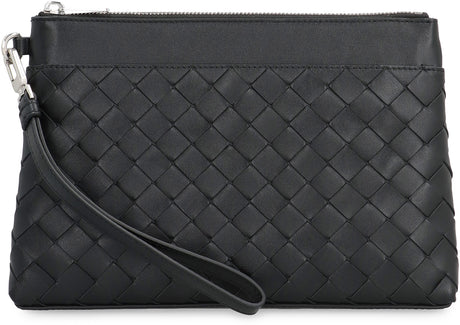 BOTTEGA VENETA Luxury Woven Prism Mini Pouch with Zipper Closure, 25x17x4 cm