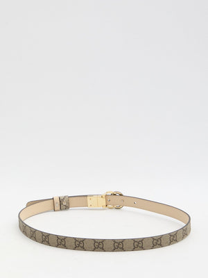 GUCCI Reversible GG Supreme Fabric Belt with Elegant Buckle 4x3 cm