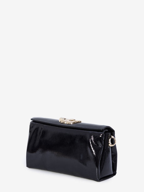 GUCCI Elegant Mini Shoulder Bag with Iconic Double G - Black Patent Leather (29x15.5x9 cm)