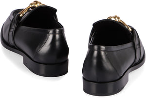 BOTTEGA VENETA Elegant Leather Loafers with Front Knot Accent