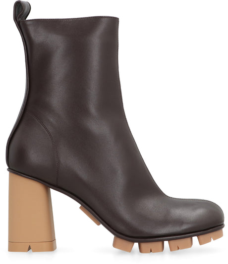 BOTTEGA VENETA SHORE LEATHER ANKLE BOOTS