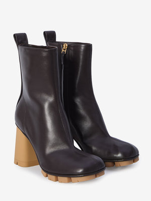 BOTTEGA VENETA SHORE LEATHER ANKLE BOOTS