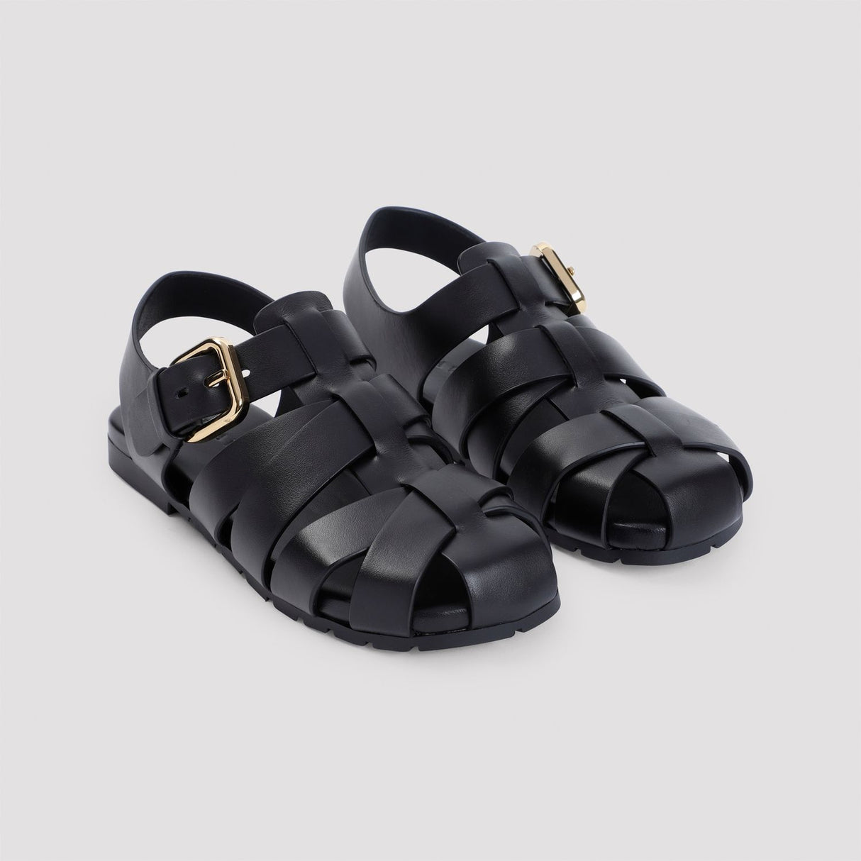 BOTTEGA VENETA Alfie Black Calf Leather Sandal