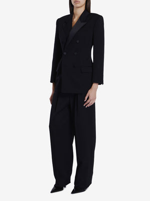 SAINT LAURENT Elegant Black Tuxedo Jacket with Satin Lapels