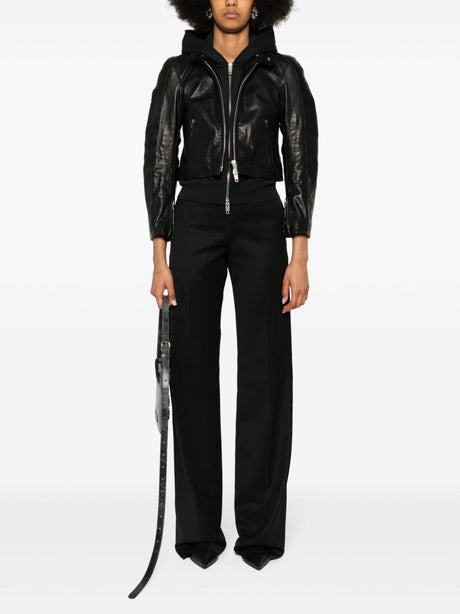 BALENCIAGA Tailored Black Wool Straight Cut Trousers