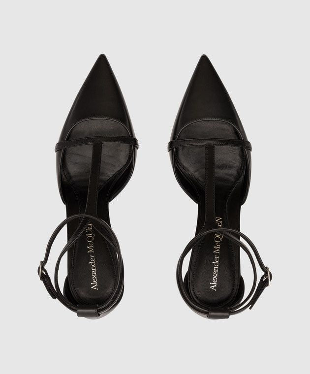 ALEXANDER MCQUEEN Elegant Blush Black Calf Leather Pumps