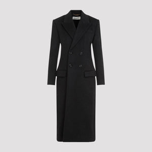 SAINT LAURENT Elegant Wool-Cashmere Long Jacket for Women