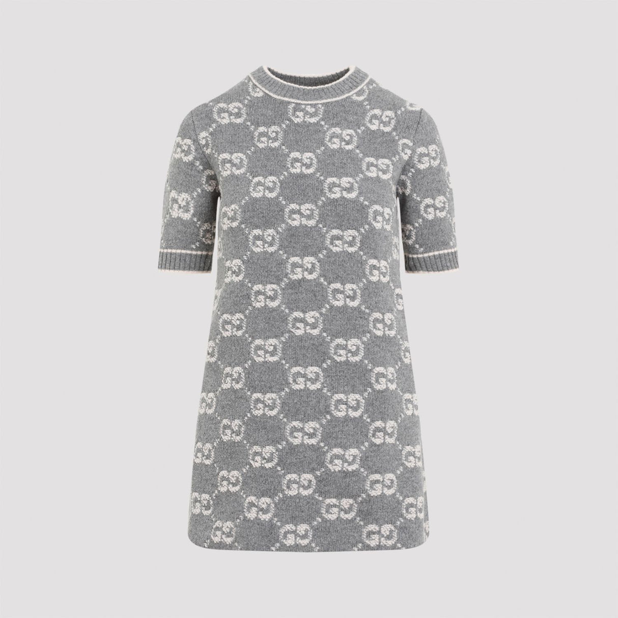 GUCCI Chic Grey Wool Mini Dress for Women