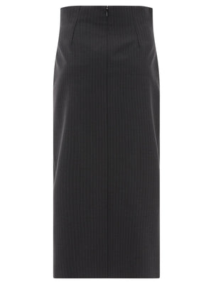 ALEXANDER MCQUEEN Chic Pinstriped Wool Pencil Skirt