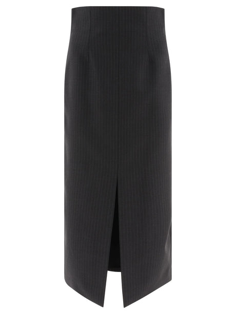 ALEXANDER MCQUEEN Chic Pinstriped Wool Pencil Skirt