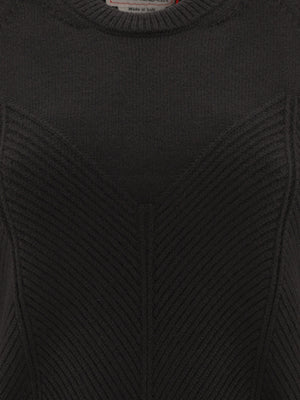 ALEXANDER MCQUEEN Chevron Corset Sweater in Black