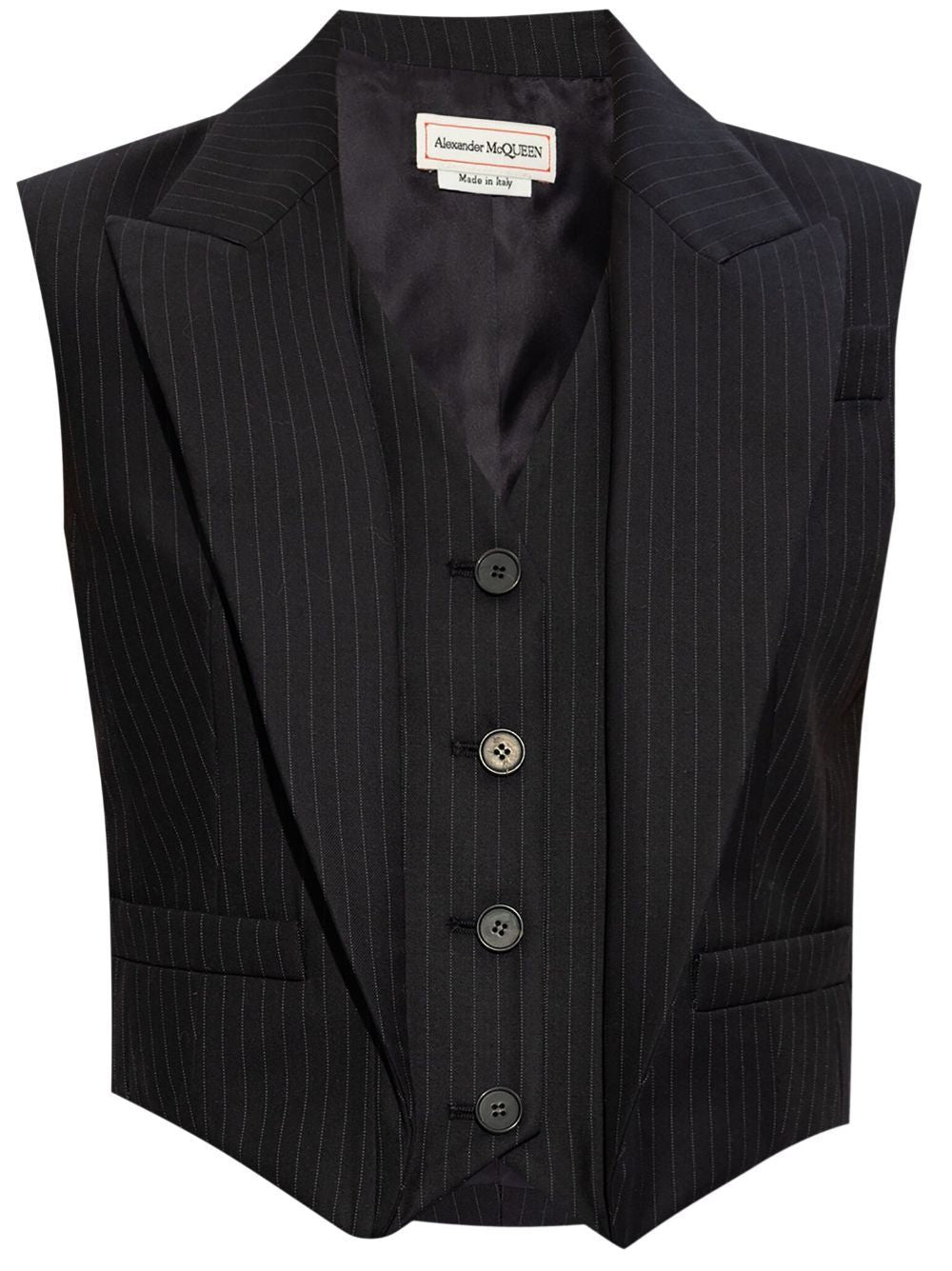 ALEXANDER MCQUEEN Layered Striped Wool Vest for Women