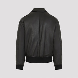 SAINT LAURENT Luxury Oversized Bomber Jacket in Black Lamb Leather