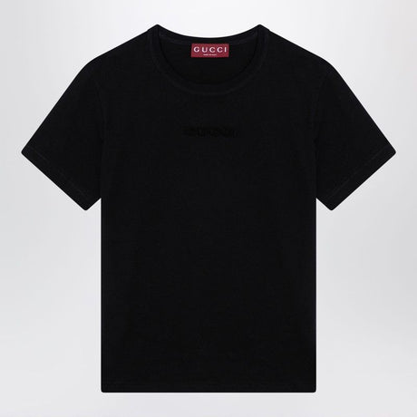 GUCCI Slim Fit Black Cotton Crew-Neck T-Shirt for Women