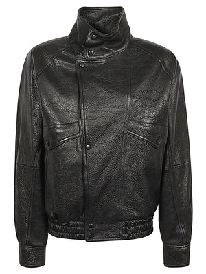 SAINT LAURENT Classic High Collar Leather Jacket