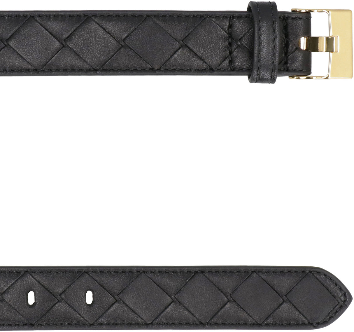 BOTTEGA VENETA Elegant Intrecciato Watch Belt for Women in Black