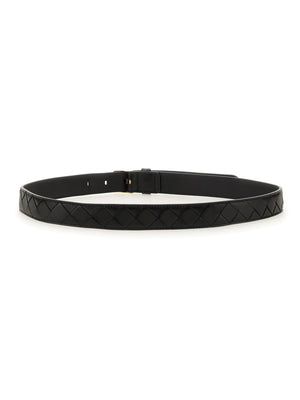 BOTTEGA VENETA Elegant Leather Belt for Women - Timeless Black