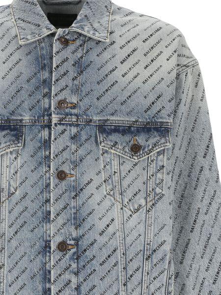 BALENCIAGA Chic Logo-Print Denim Jacket