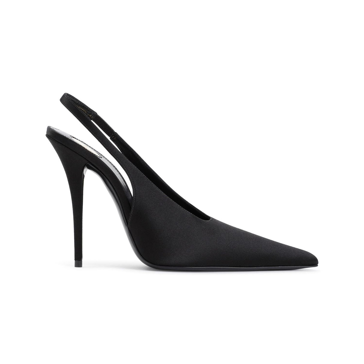 SAINT LAURENT Elegant Slingback Pumps with Silk Viscose Blend and Brass Heel, 11cm