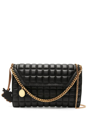 STELLA MCCARTNEY Elegant Black Quilted Shoulder Handbag for Women - Sustainable Materials