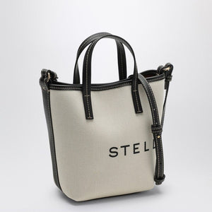 STELLA MCCARTNEY Ecru Cotton Blend Canvas Tote with Faux Leather Accents