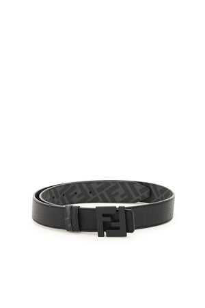 FENDI Reversible Leather and Canvas Belt 3.5cm