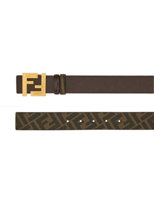 FENDI Logo-Embellished Leather Belt for Men